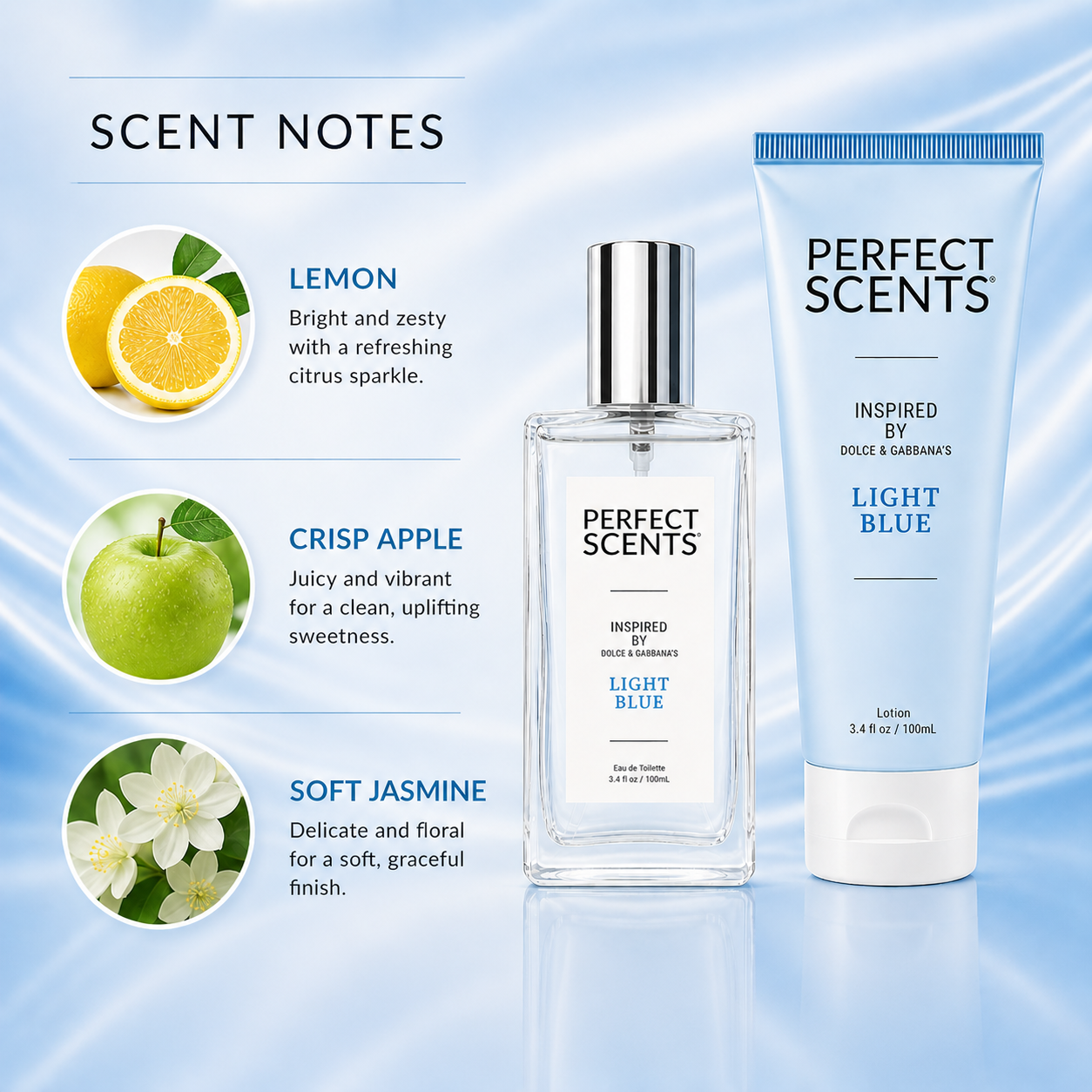 Perfect Scents Fragrance + Lotion Pack | Inspired by D&G's Light Blue - Image 2