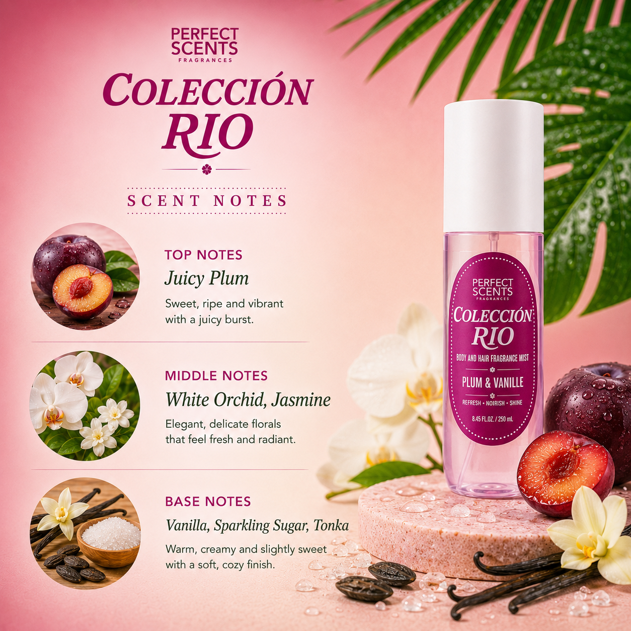 Perfect Scents Colección Rio Plum & Vanille Body & Hair Fragrance Mist - Image 2