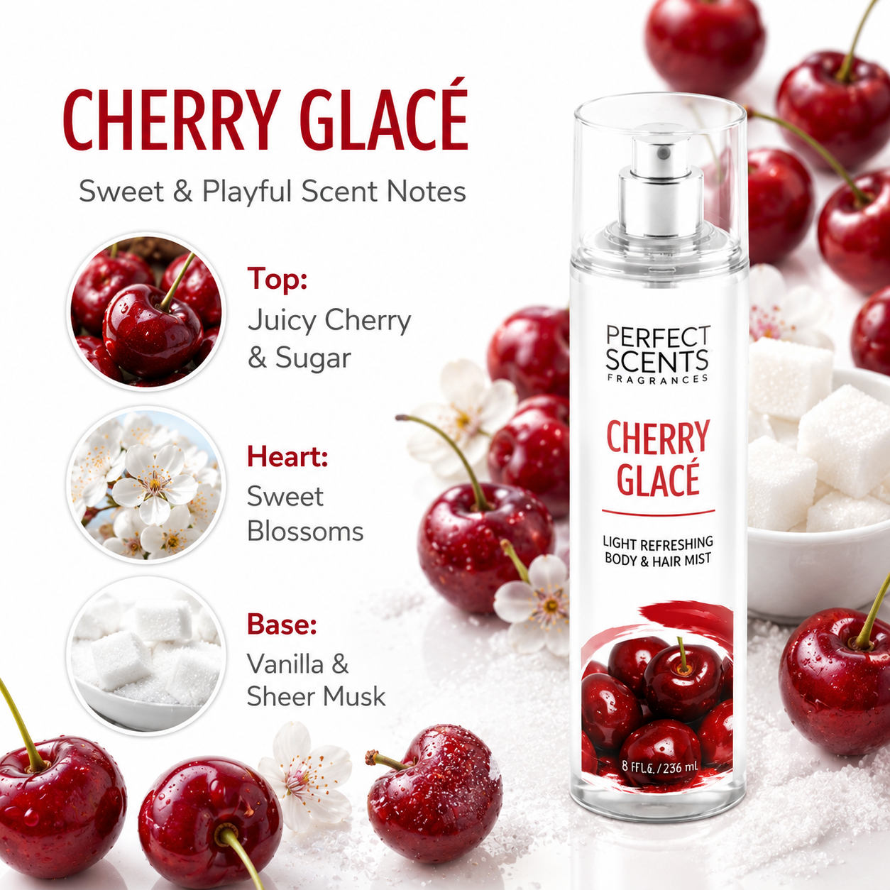 Perfect Scents Body & Hair Mist- Cherry Glace - Image 3
