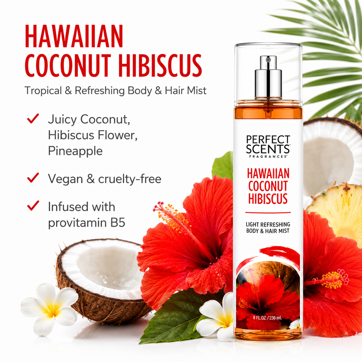 Perfect Scents Body & Hair Mist - Hawaiian Coconut Hibiscus - Image 2